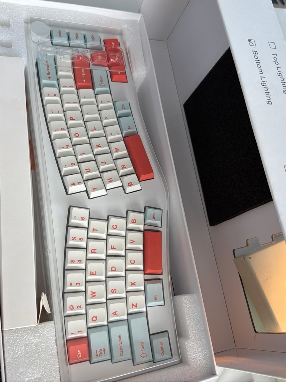 MechLands Feker Alice80 Ergonomic Gasket Keyboard 68 Keys White Grey Orange